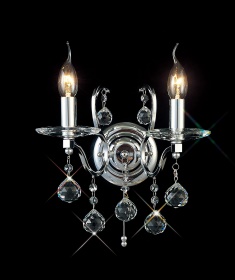Zinta Polished Chrome Crystal Wall Lights Diyas Armed Wall Lights